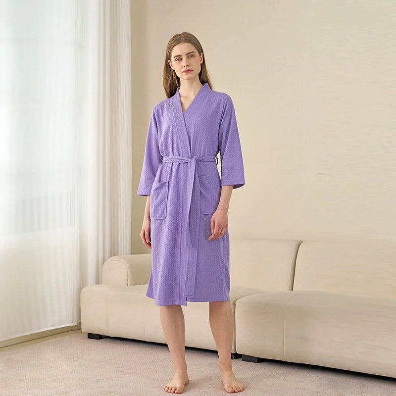 Waffle Pattern Couple Robe