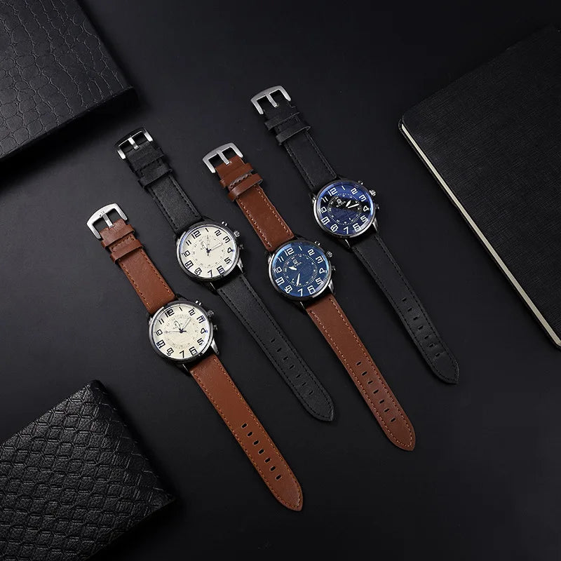 Casual Leather Watch Men