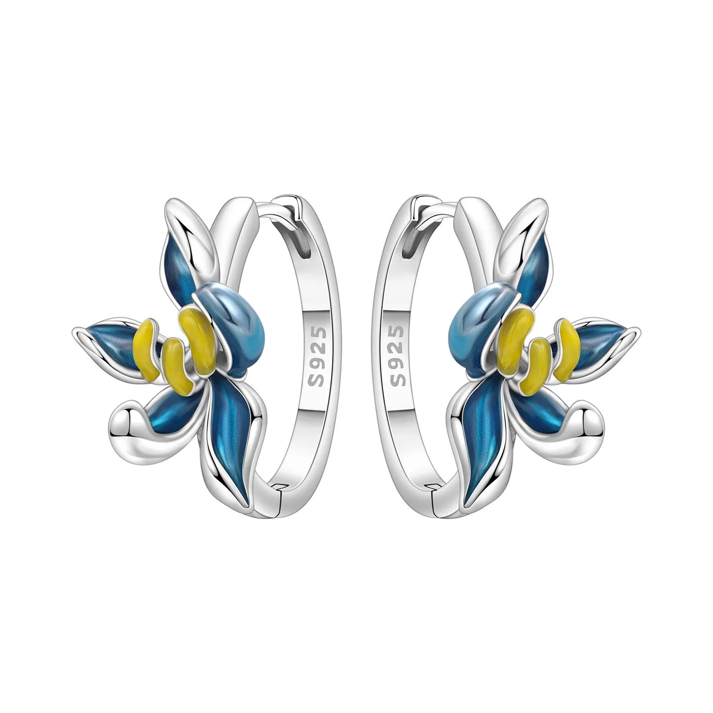 Women's S925 Silver Iris Hoop Earrings