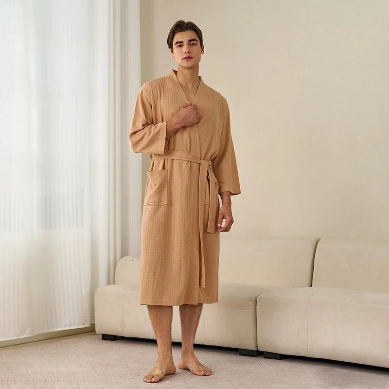Waffle Pattern Couple Robe