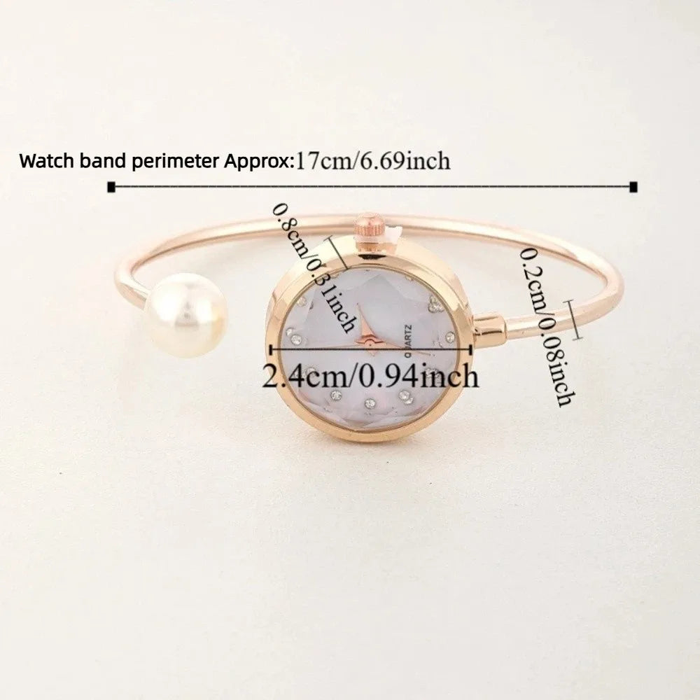 Pearl Rhinestone Bracelet Watch