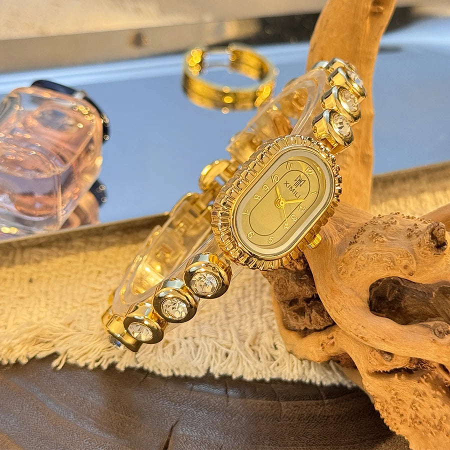 Oval Diamond Bracelet Quartz Watch