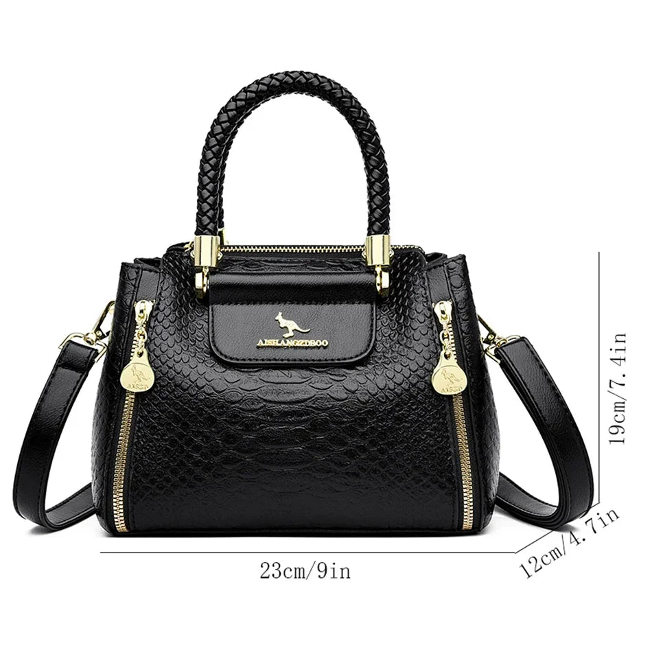 Women's Soft Leather Crossbody Messenger Bag