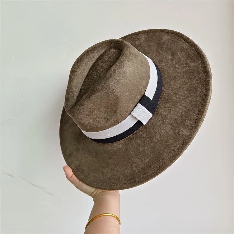 Women's Wide Brim Fedora Hat Retro Style