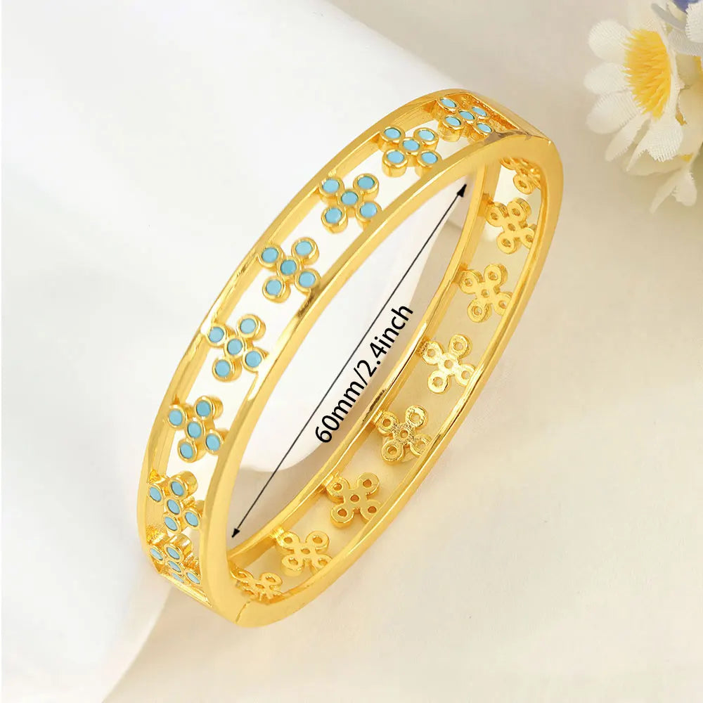 Gold Turquoise Bridal Bangle