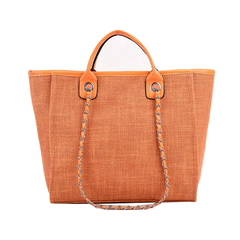 Canvas Chain Shoulder Tote