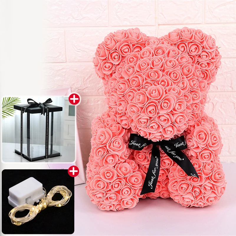 Rose Bear LED Gift Box Valentine Birthday