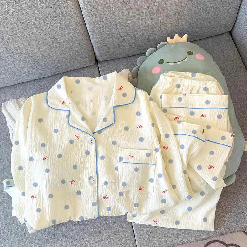 Girls Wrinkle Fabric Pajama Set