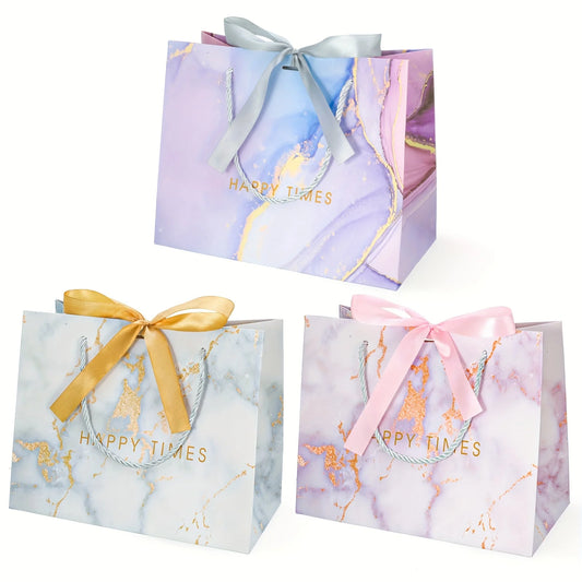 Gift Bag Ribbon Medium Birthday Christmas 3 Pcs