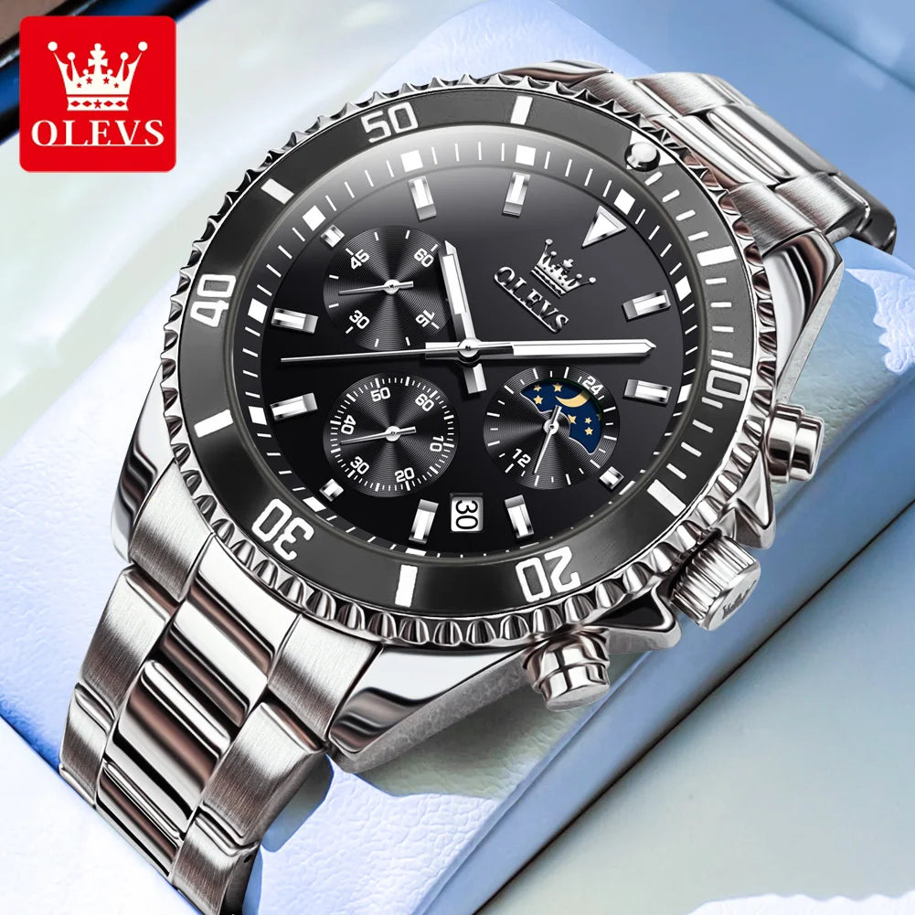 OLEVS Men's Luminous Quartz Watch Steel