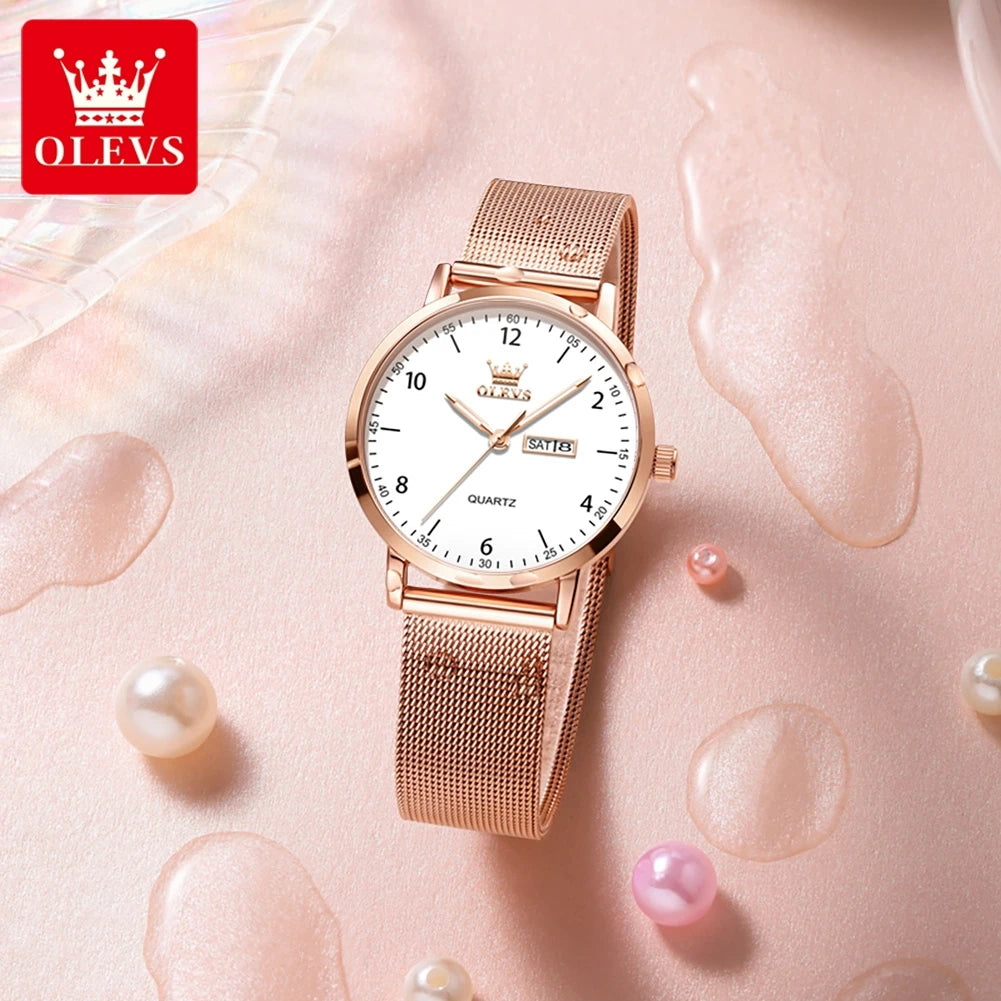 OLEVS Mesh Steel Digital Watch