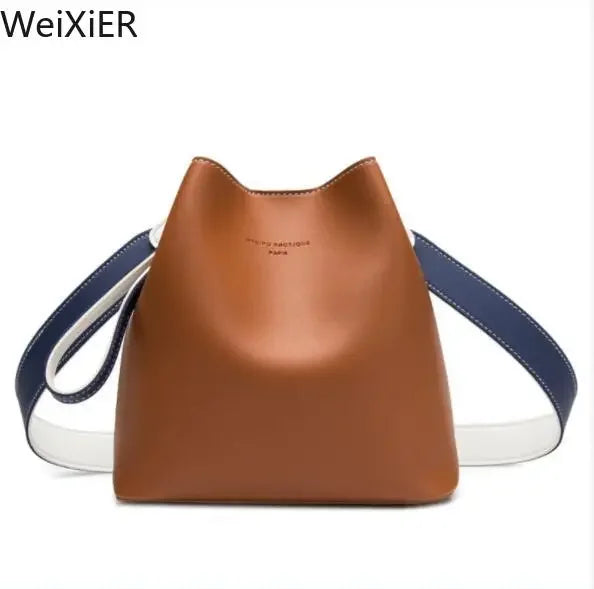 PU Leather Bucket Crossbody Bag