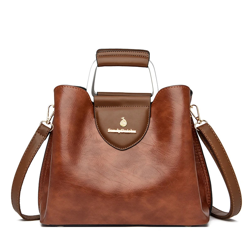 Women's Genuine Leather Luxury Tote Handbag