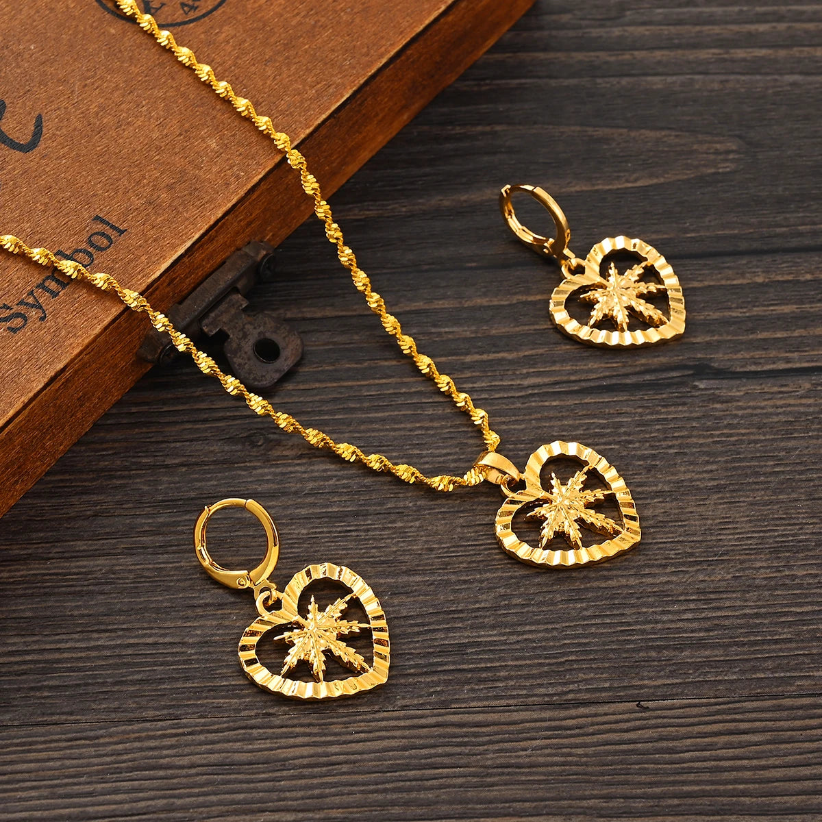 Gold Plated Dubai Necklace Earrings Set