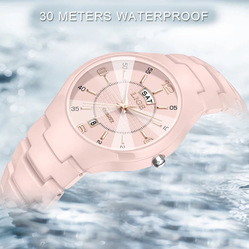 LIGE Ceramic Date Ladies Watch