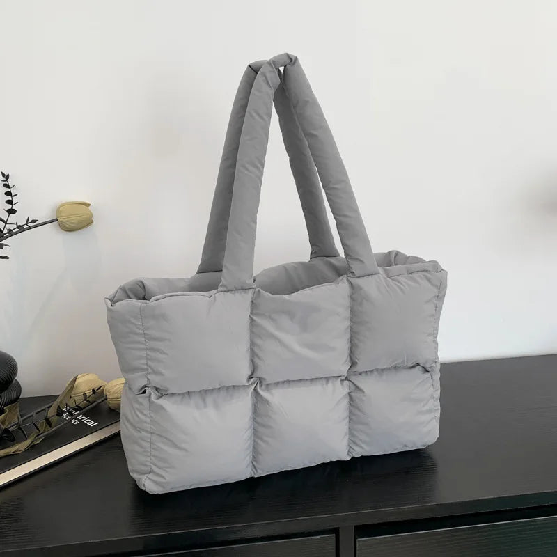 Quilted Plaid Shoulder Bag