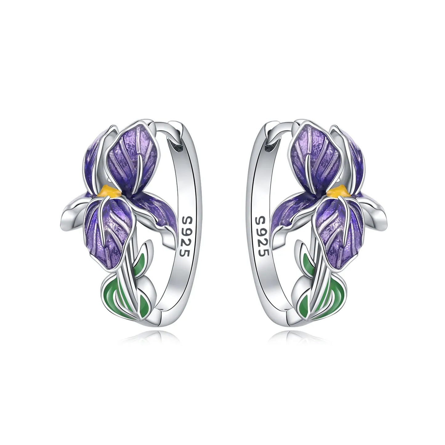 Women's S925 Silver Iris Hoop Earrings