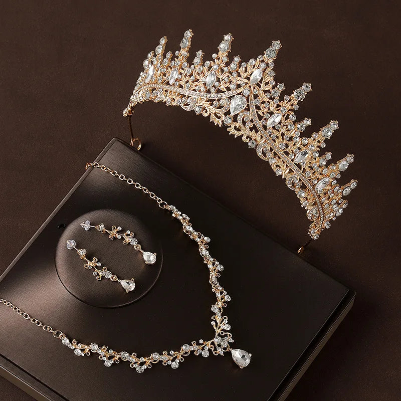 Bridal Crystal Crown Jewelry Set