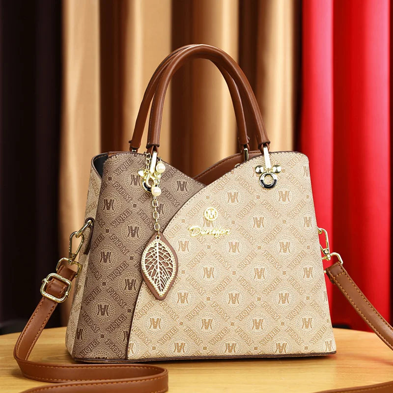 Women's Print Top-Handle Crossbody Tote Bag