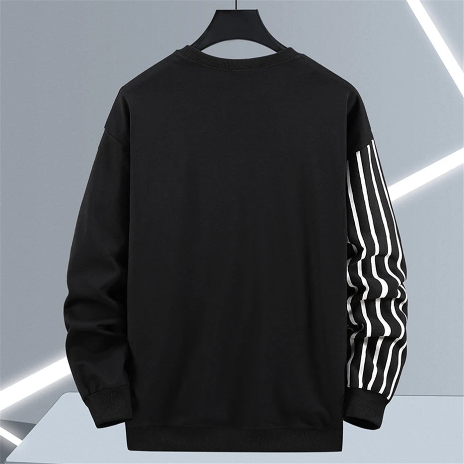 Men's Stripe Patchwork Sweatshirt Plus Size
