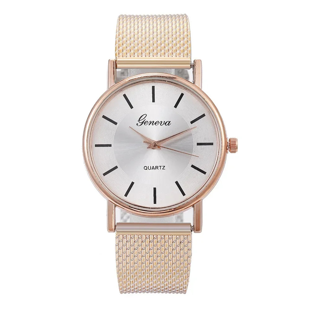 Rose Gold Heart Dial Ladies Watch