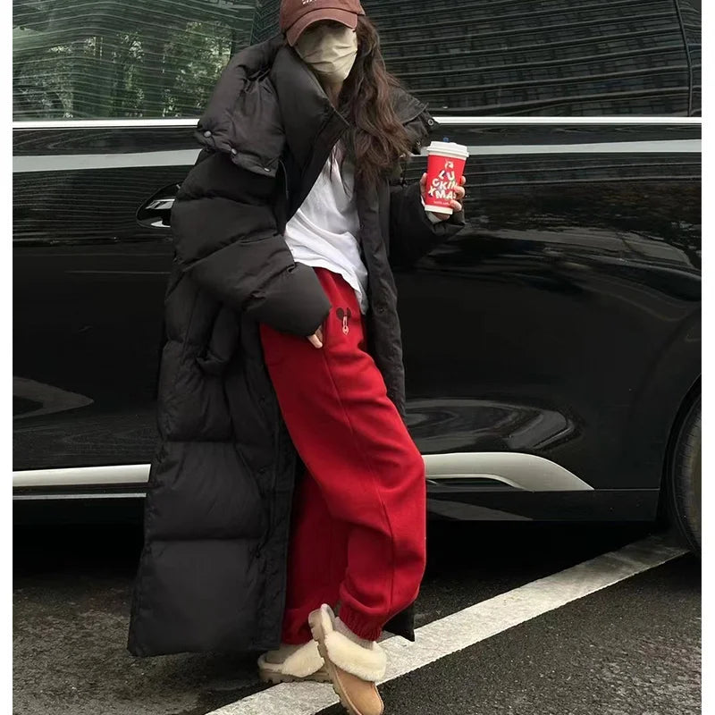 Long Korean Cotton Women Parka