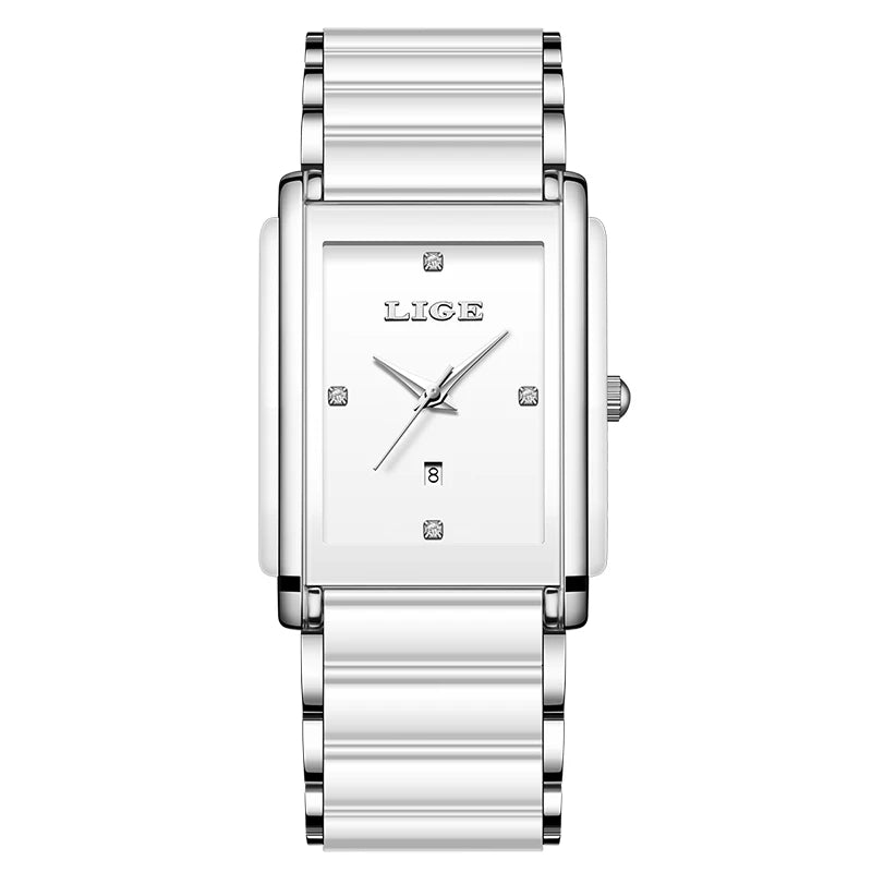 LIGE Women's Ceramic Strap Quartz Watch