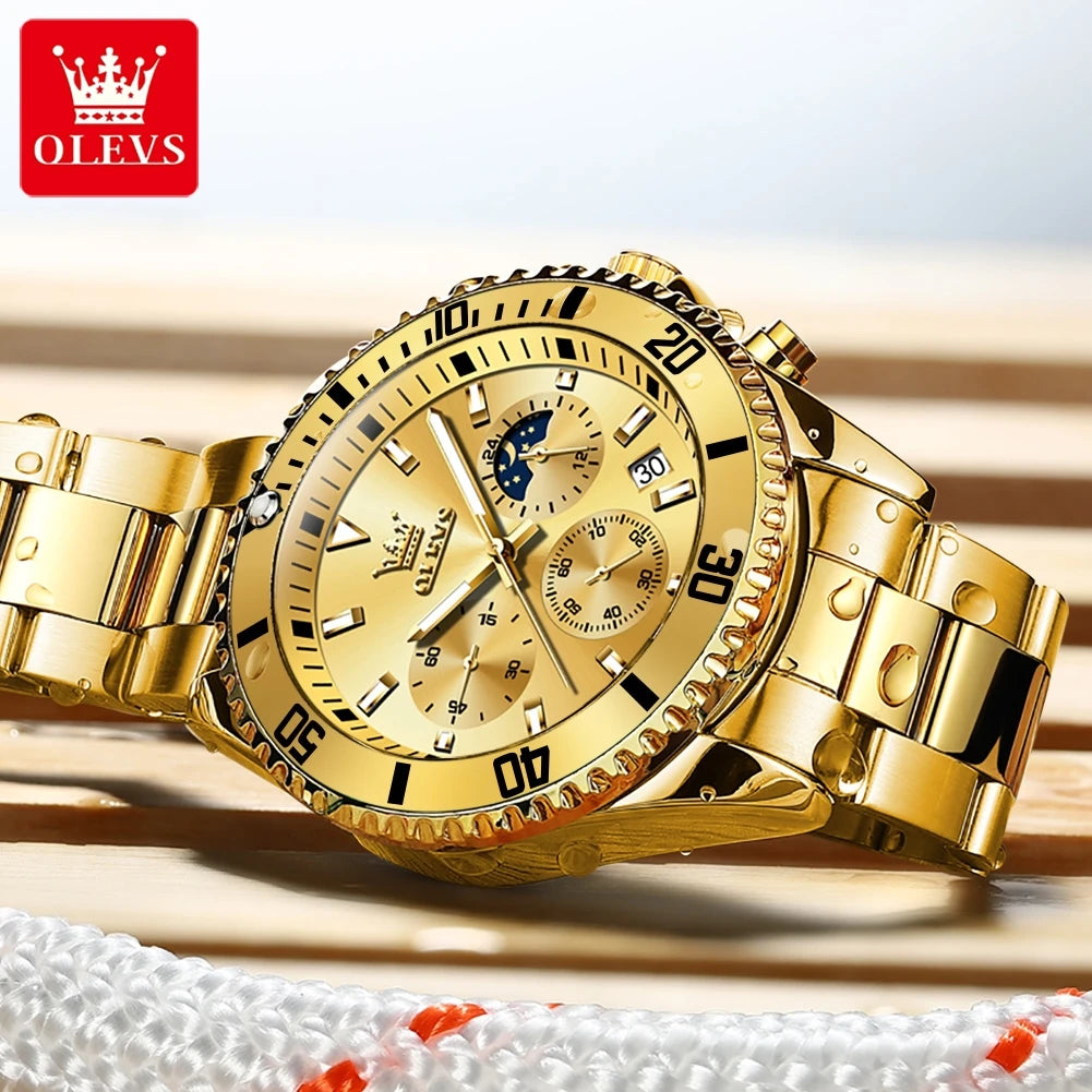 OLEVS Men's Luminous Quartz Watch Steel