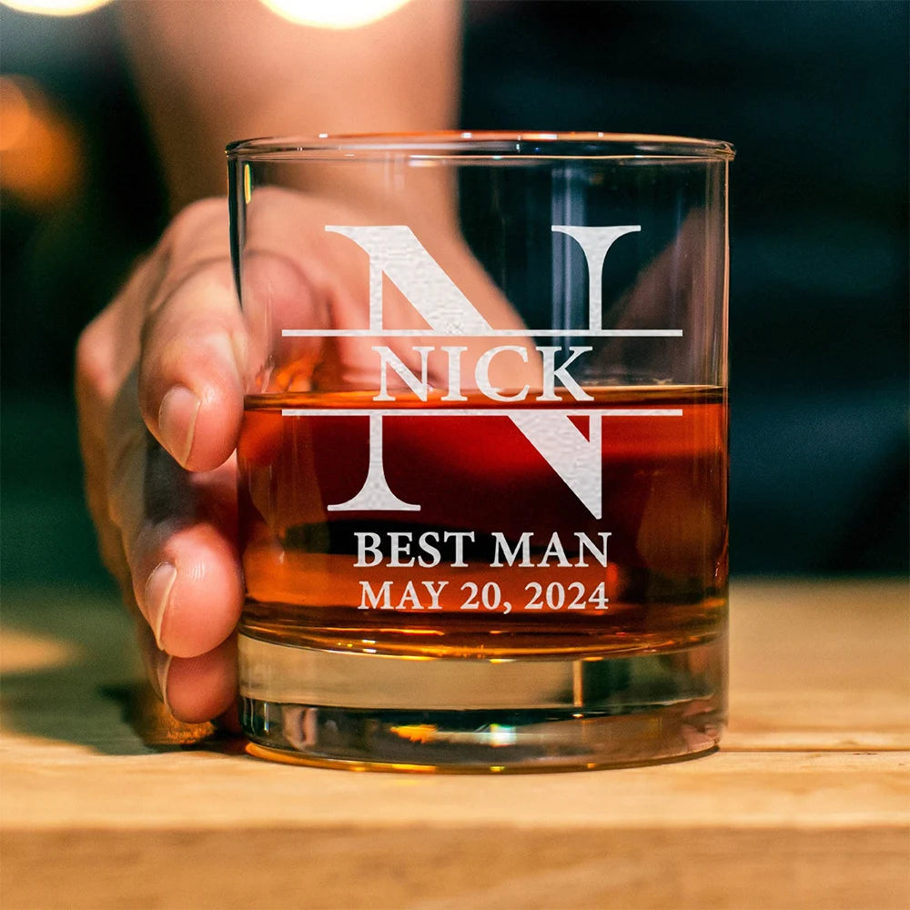 Engraved Whiskey Glass Groomsman Wedding Gift