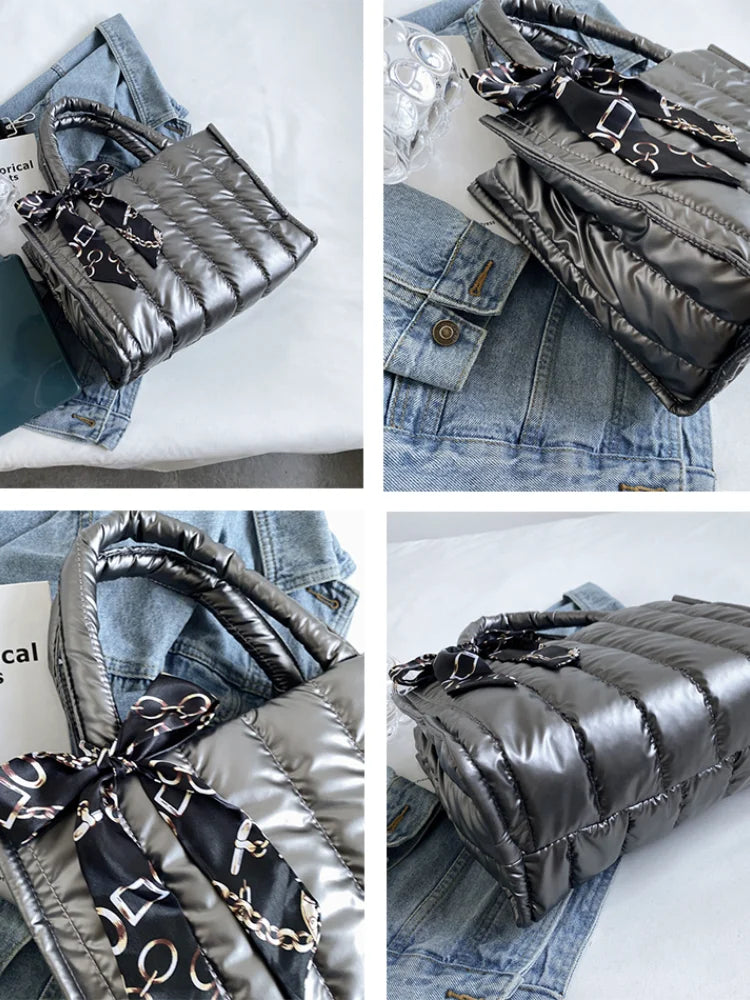 Quilted Silk Scarf Crossbody Bag