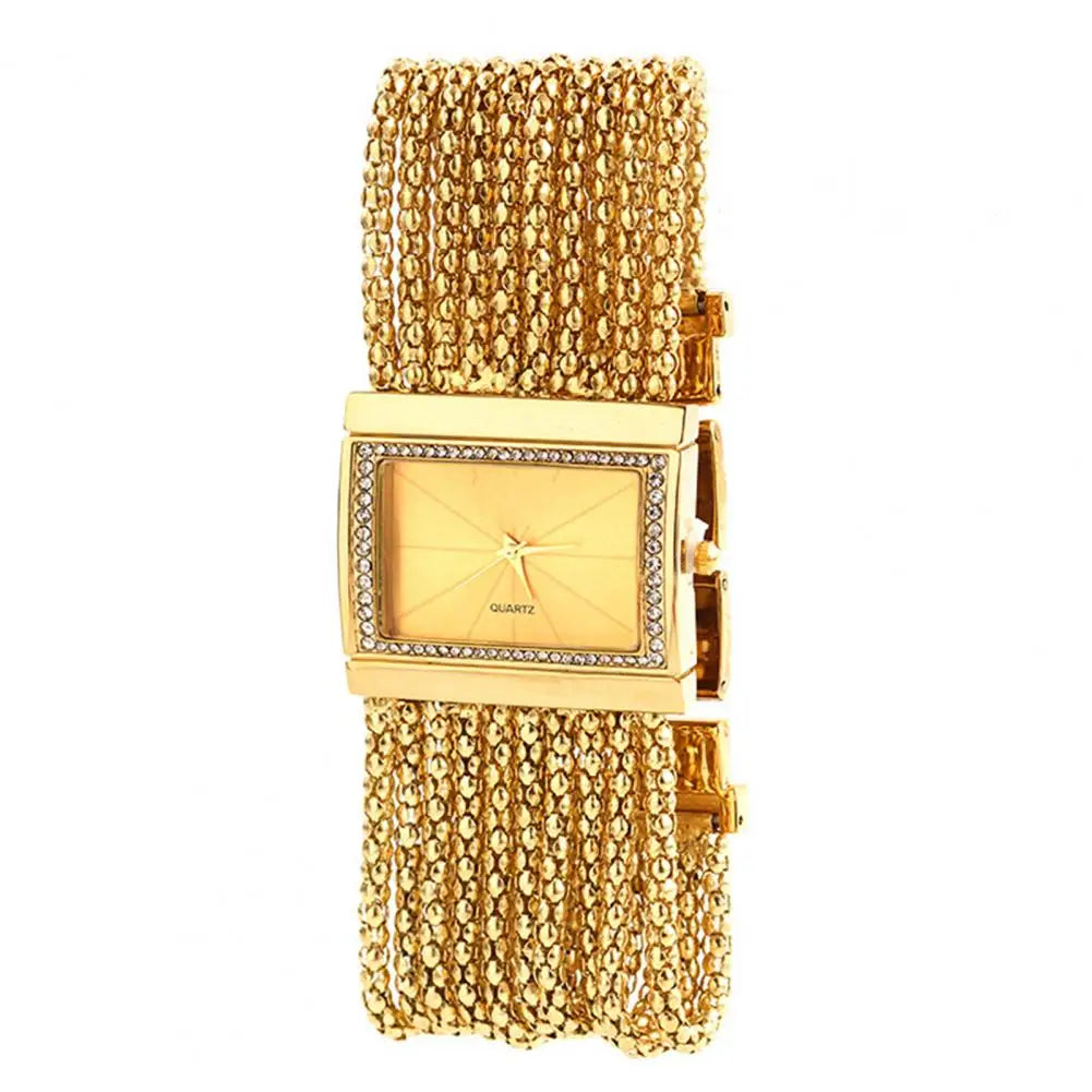 Bead Chain Rhinestone Bracelet Watch