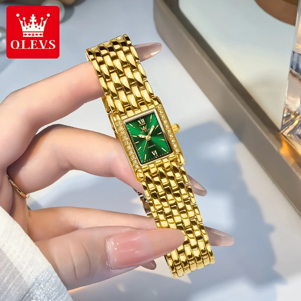 OLEVS Gold Square Quartz Watch