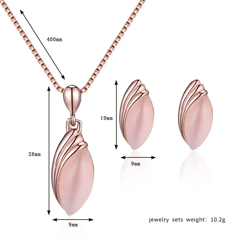 Women's S925 Silver Necklace Earrings Set