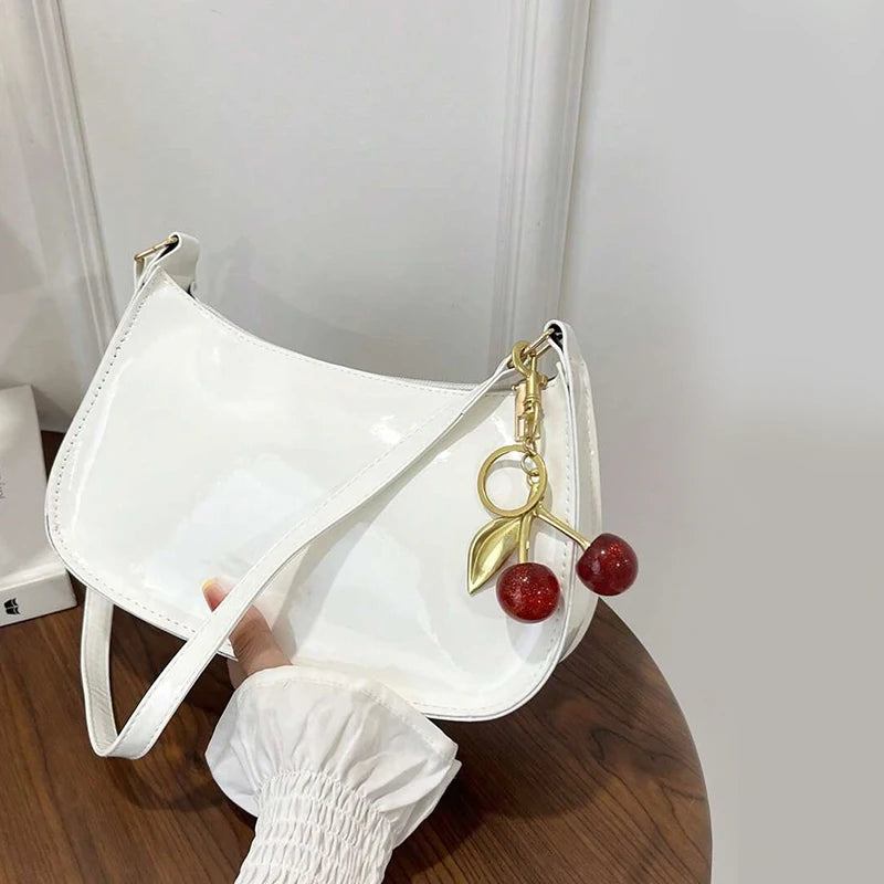 Leather Shoulder Bag Cherry