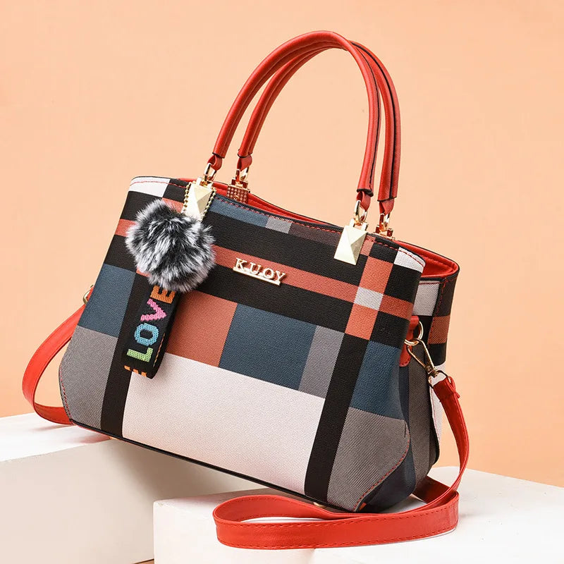 Plaid PU Leather Crossbody Bag