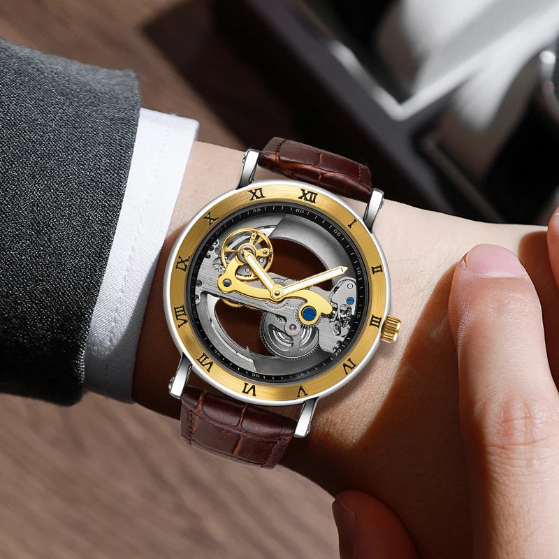 Golden Skeleton Automatic Watch