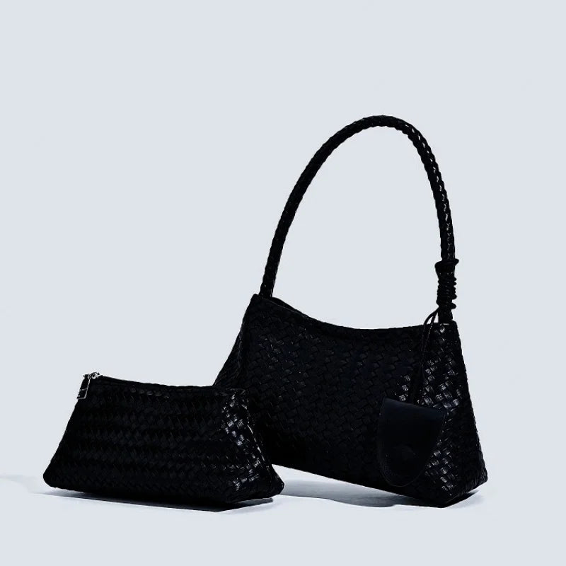 Woven Bucket Shoulder Bag