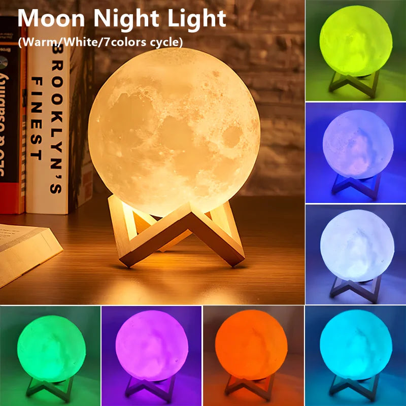 Moon LED Night Light Kids Bedroom Decor