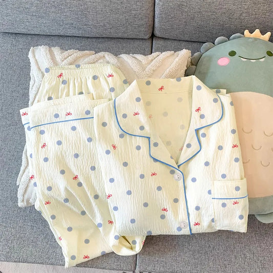 Girls Wrinkle Fabric Pajama Set