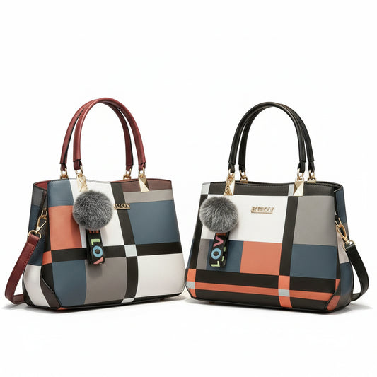 Plaid PU Leather Crossbody Bag