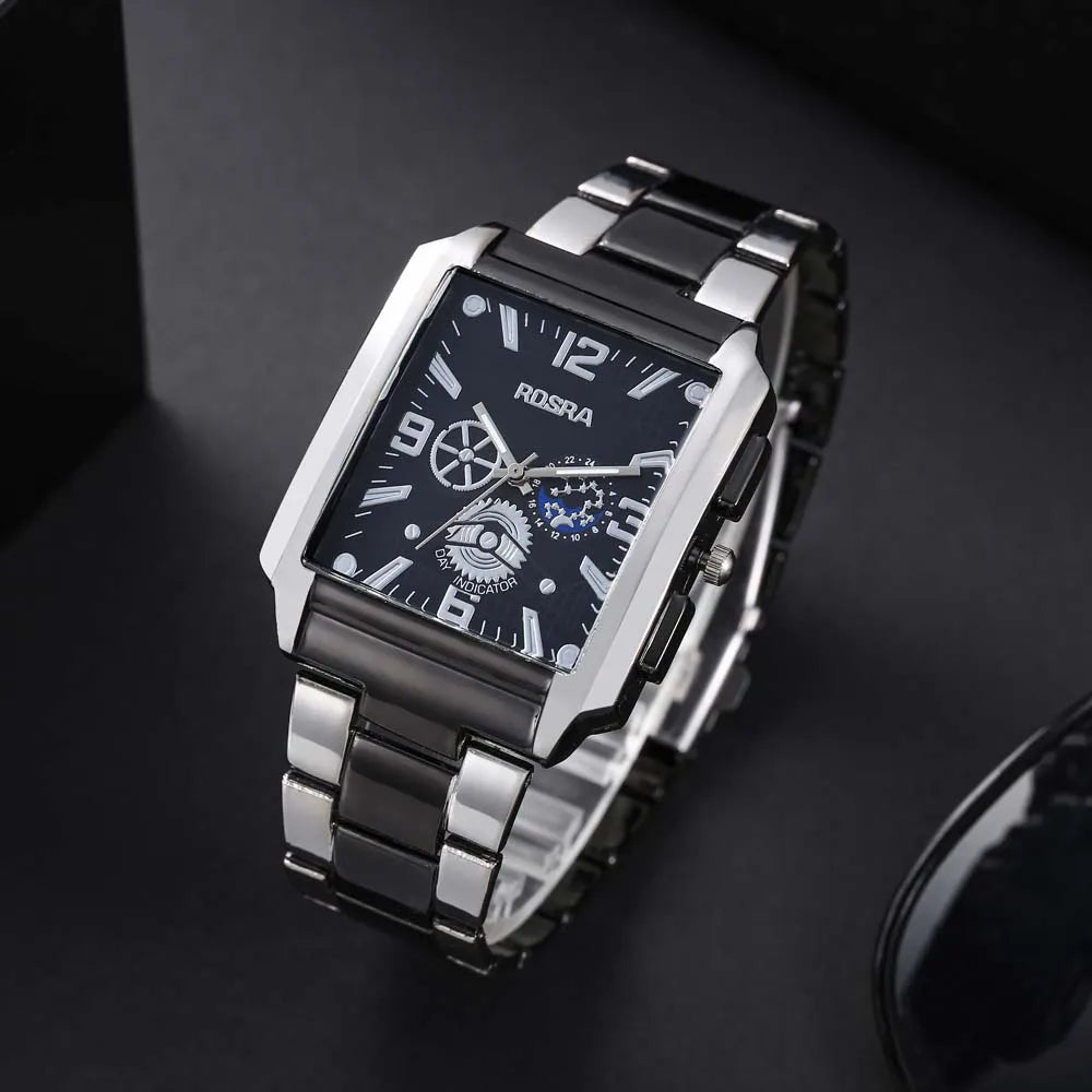 Rectangle Dial Men's Quartz Watch