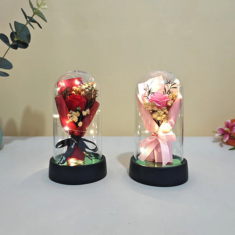 Eternal Rose LED Acrylic Soap Flower Set