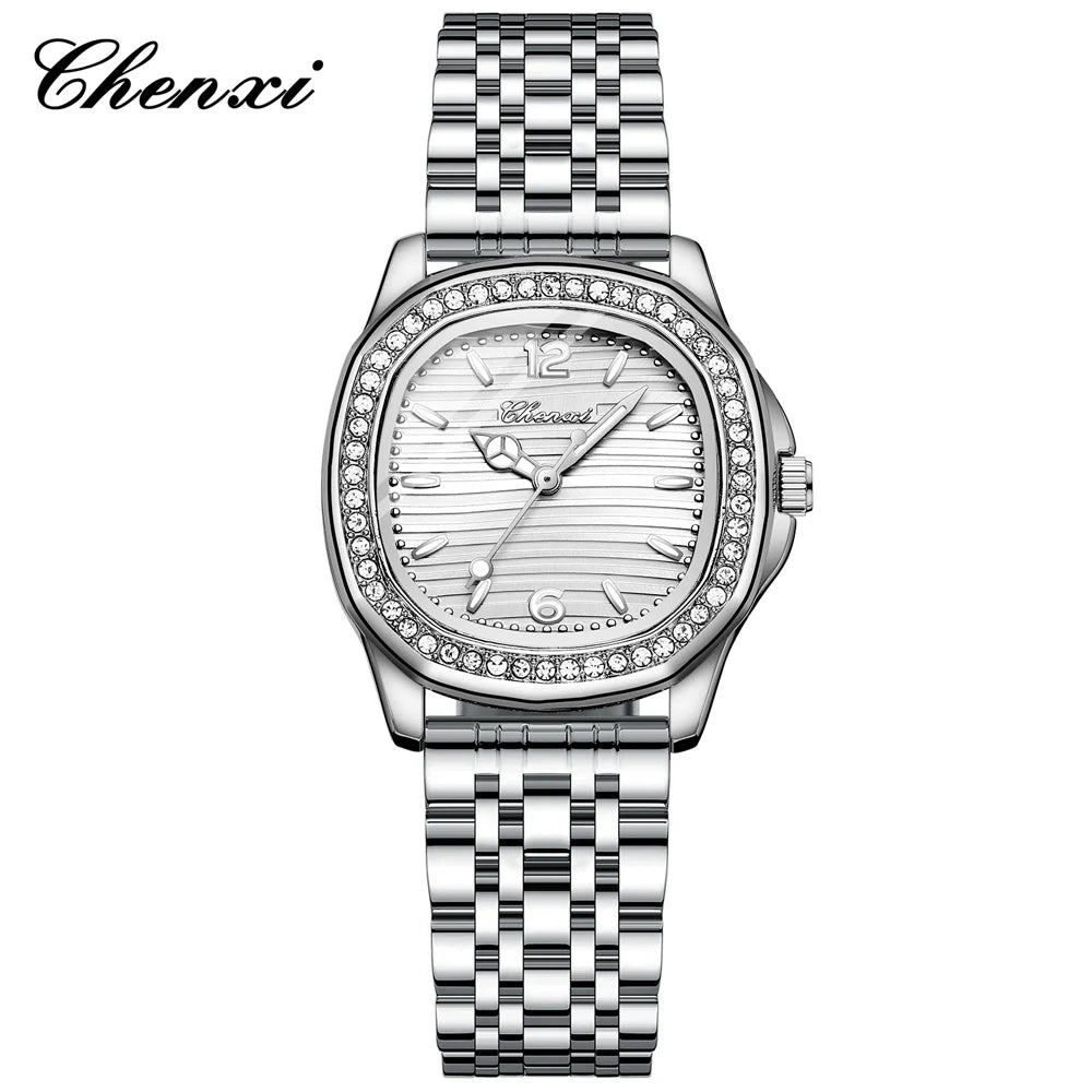 CHENXI Square Dial Steel Ladies Watch