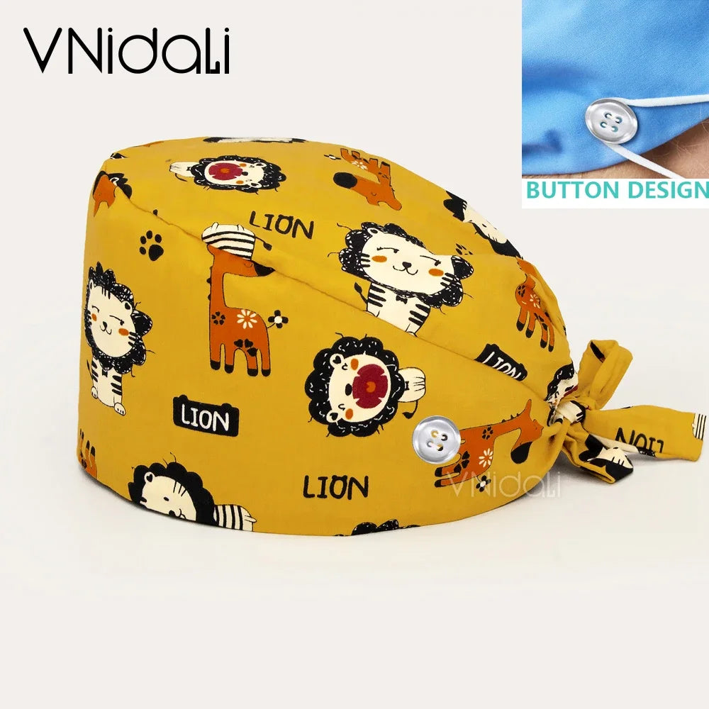 Scrub Cap with Button