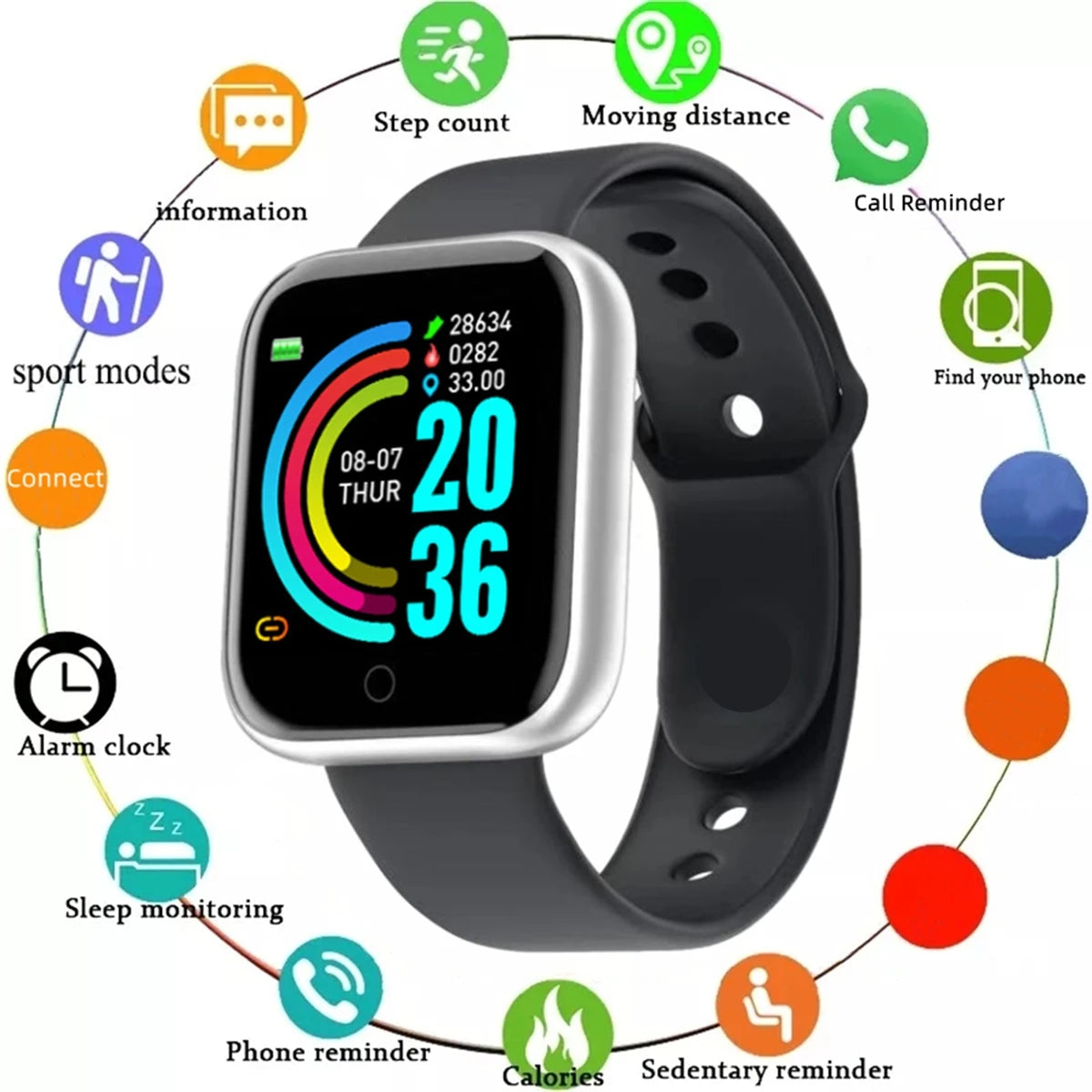 Smart Watch with Fitness Monitor for Android & iOS