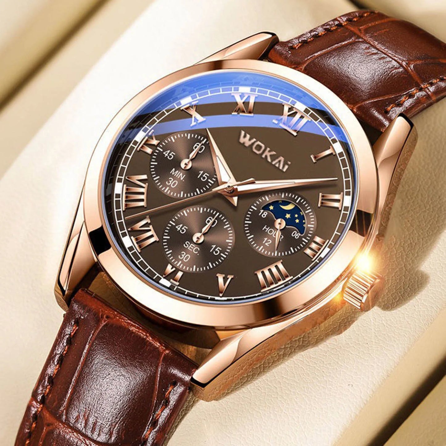 Men's PU Leather Quartz Watch Calendar