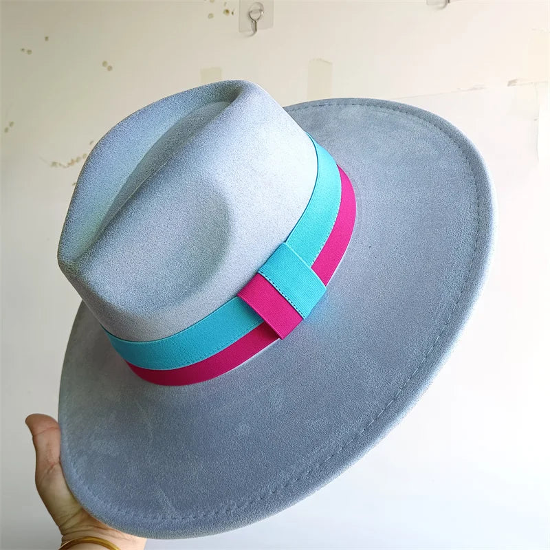 Women's Wide Brim Fedora Hat Retro Style