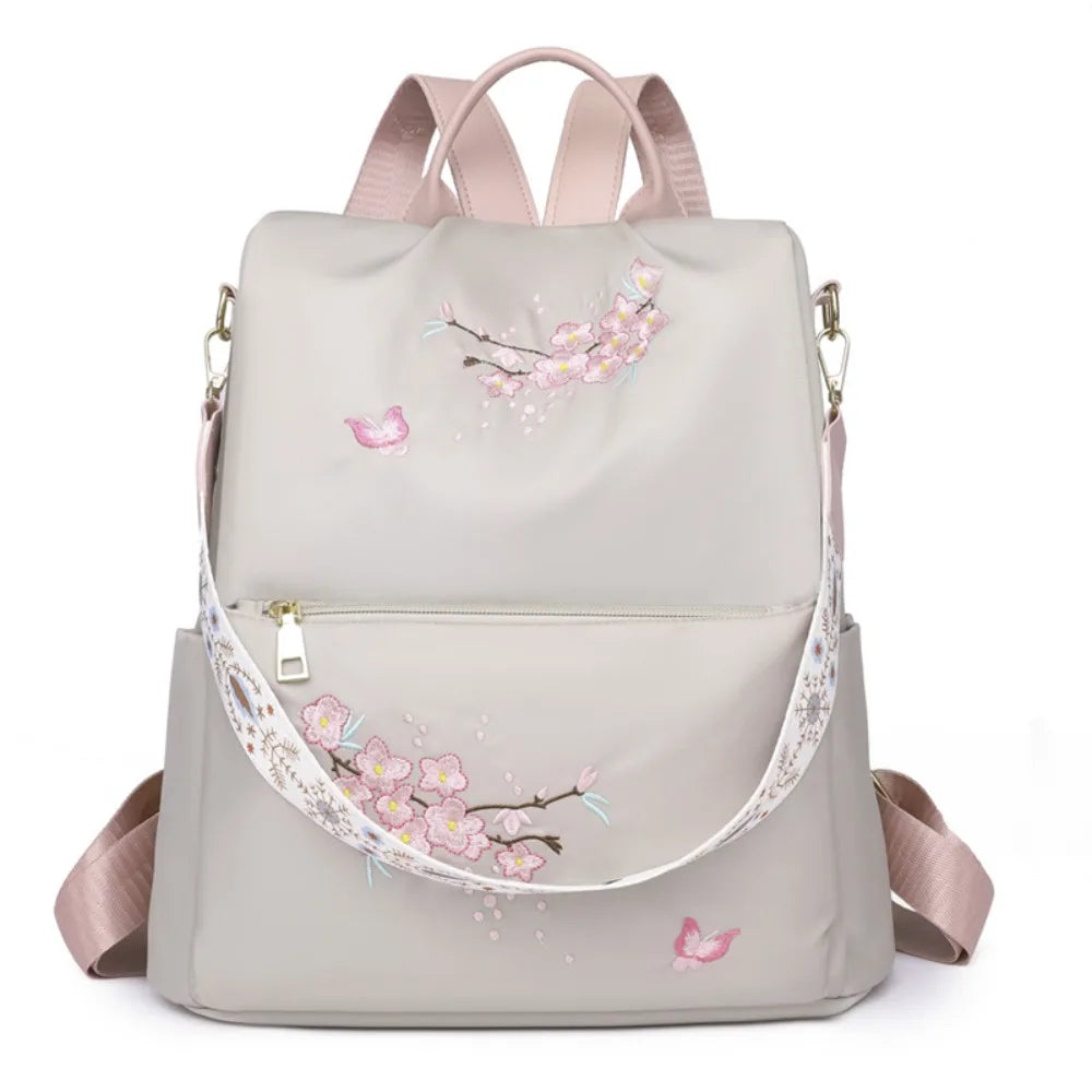 Floral Nylon Backpack Large