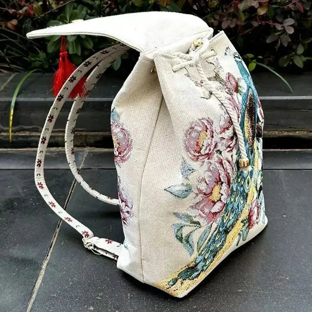 Canvas Backpack Ethnic Style