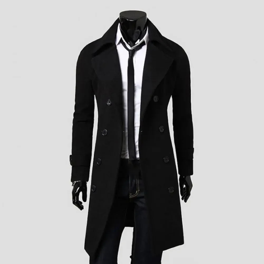 Double-Breasted Men Trench Coat